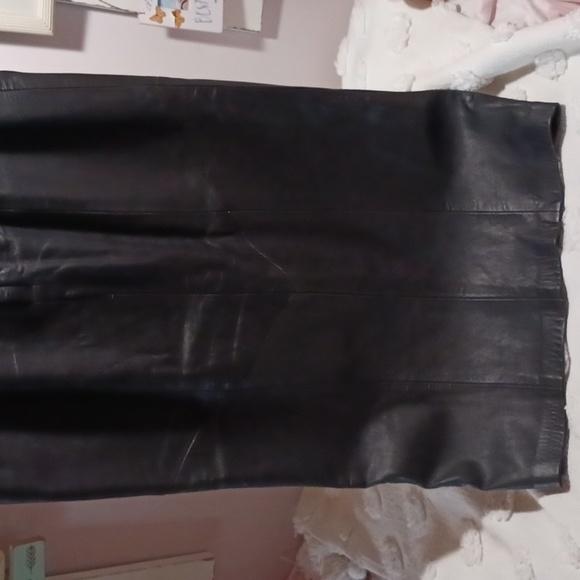 Dakota ⚜️ Vintage Luxury Leather Midi Skirt  10 - Picture 6 of 12